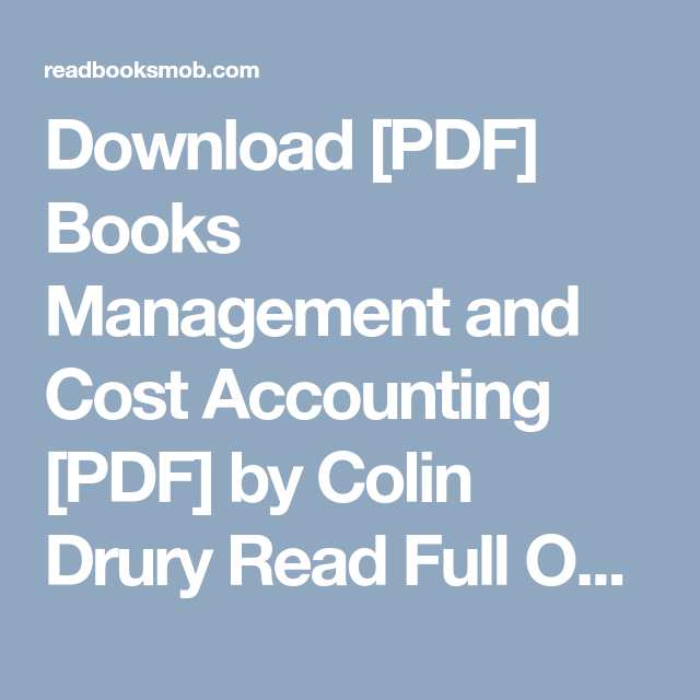 Cost accounting pdf free download
